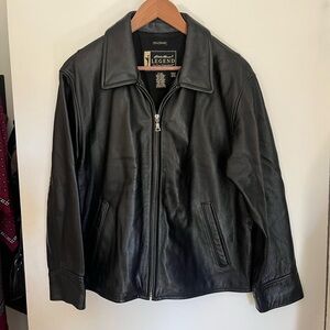 Eddie Bauer Black Leather woman's moto Jacket